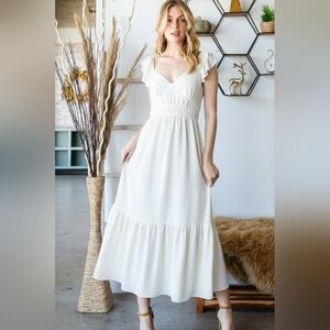 Beachside White Dress Backless